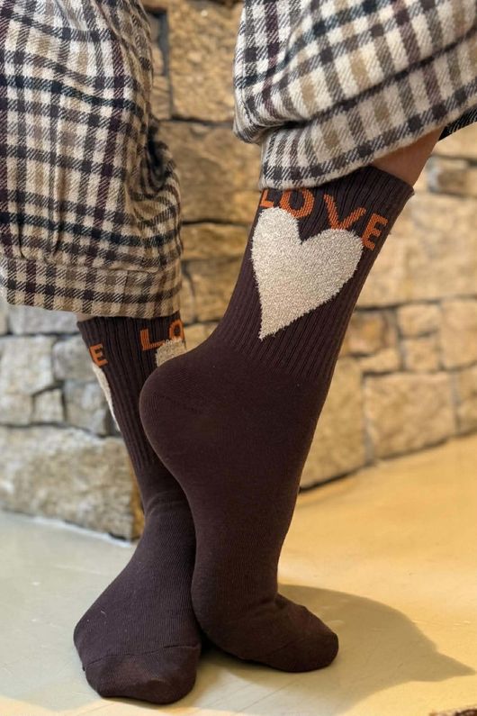 Sweet Heart Socks Chocolate 